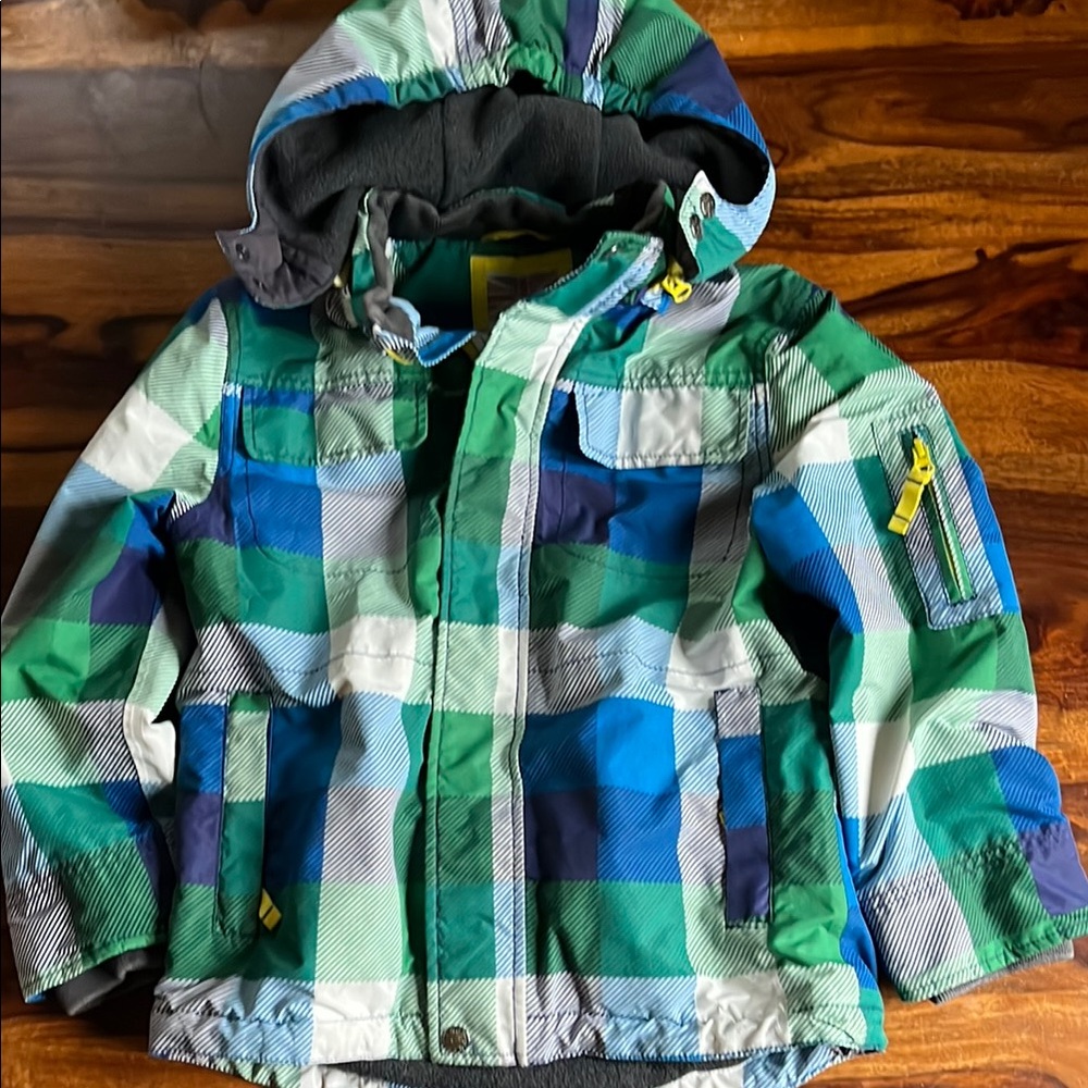 Kids Green and Blue Plaid Jacket - Mini Boden